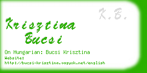 krisztina bucsi business card